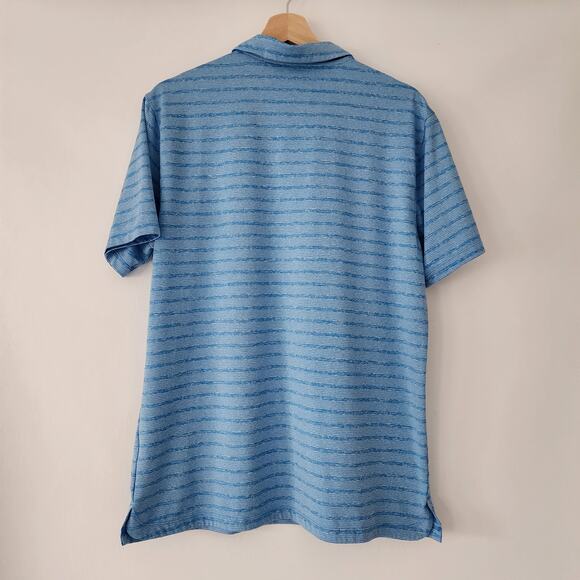 Nike Dri Fit Short Sleeve Golf Polo shirt blue stripes mens size M - Picture 3 of 6